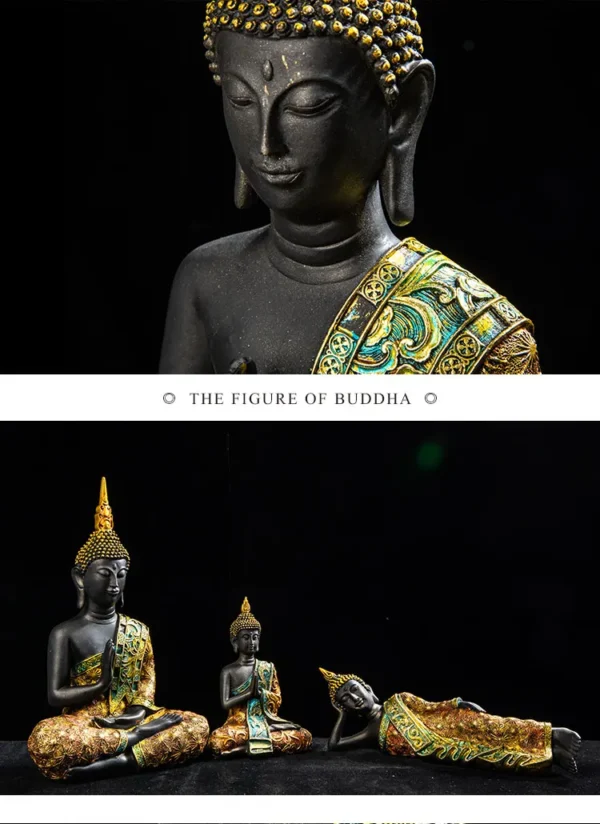 Escultura Buda Tailandês Resina para Decoração - Imagem 13