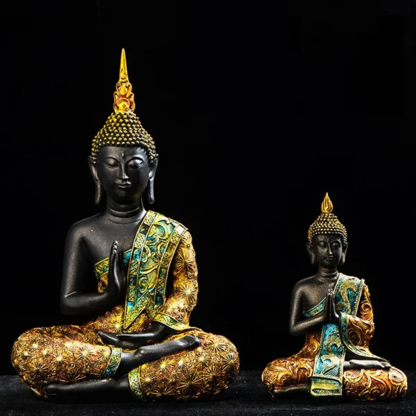 Escultura Buda Tailandês Resina para Decoração - Imagem 4