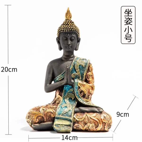 Escultura Buda Tailandês Resina para Decoração - Imagem 3