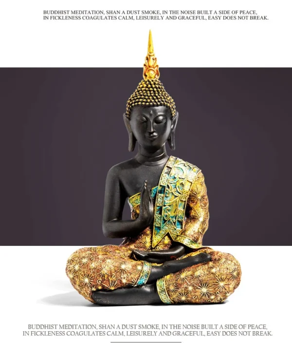 Escultura Buda Tailandês Resina para Decoração - Imagem 12