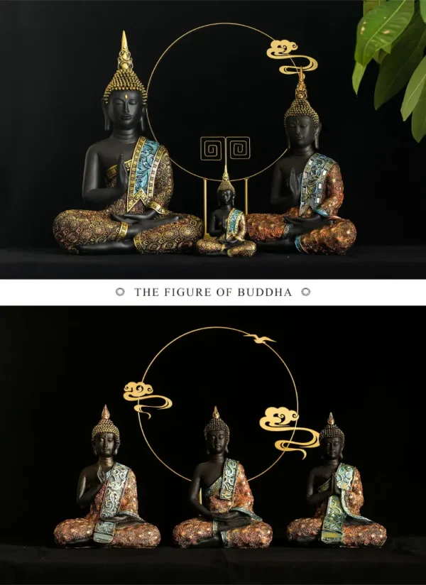 Escultura Buda Tailandês Resina para Decoração - Imagem 11