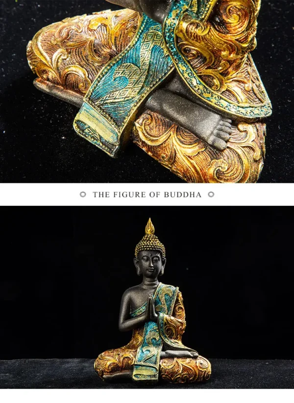 Escultura Buda Tailandês Resina para Decoração - Imagem 15