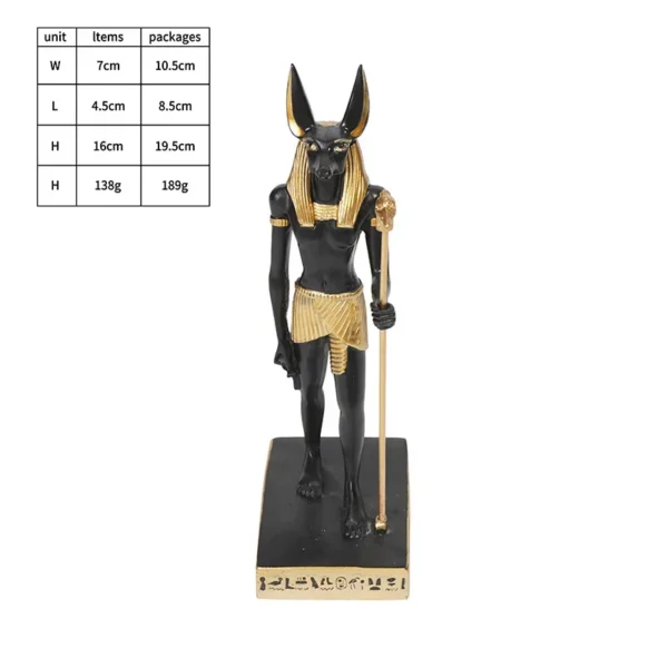 Deus Egípcio Anubis Resina para decoração - Imagem 6